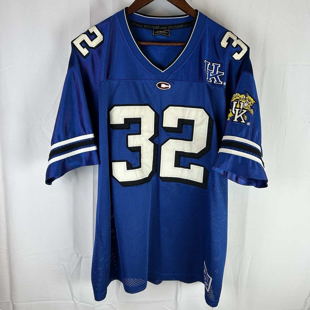 Vintage Colosseum Kentucky Wildcats Jersey #32 L Men Blue SS‎ Stitched Pullover